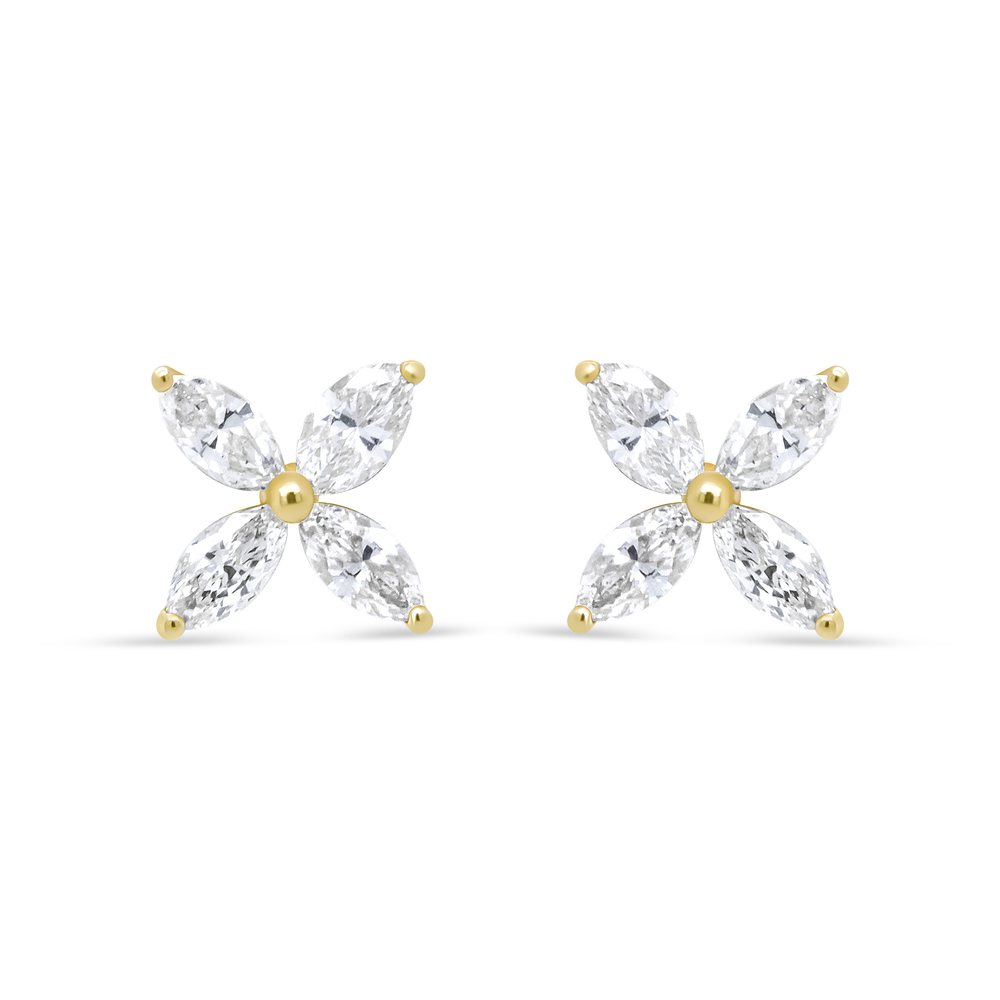 14K Yellow Gold 3/4 Cttw Marquise Diamond 8